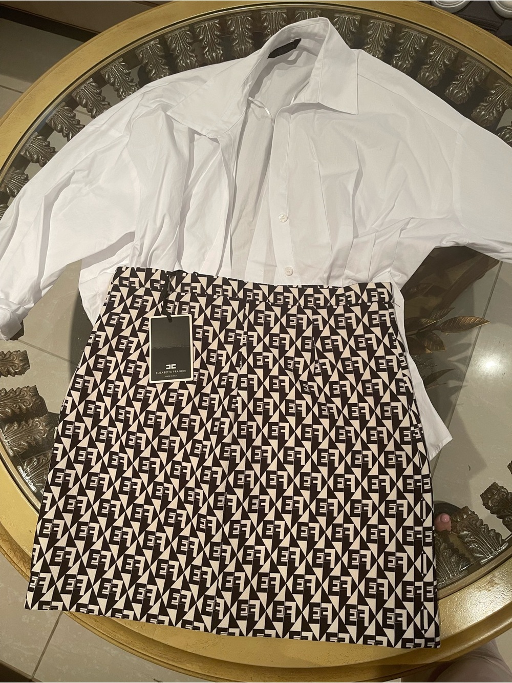 Monochrome Geometric Print Elisabetta Franchi